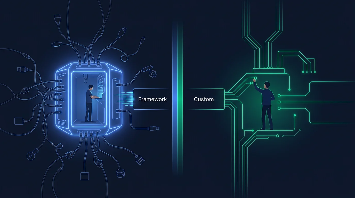 Build vs framework: custom orchestration vs prefabricated framework for AI workflows