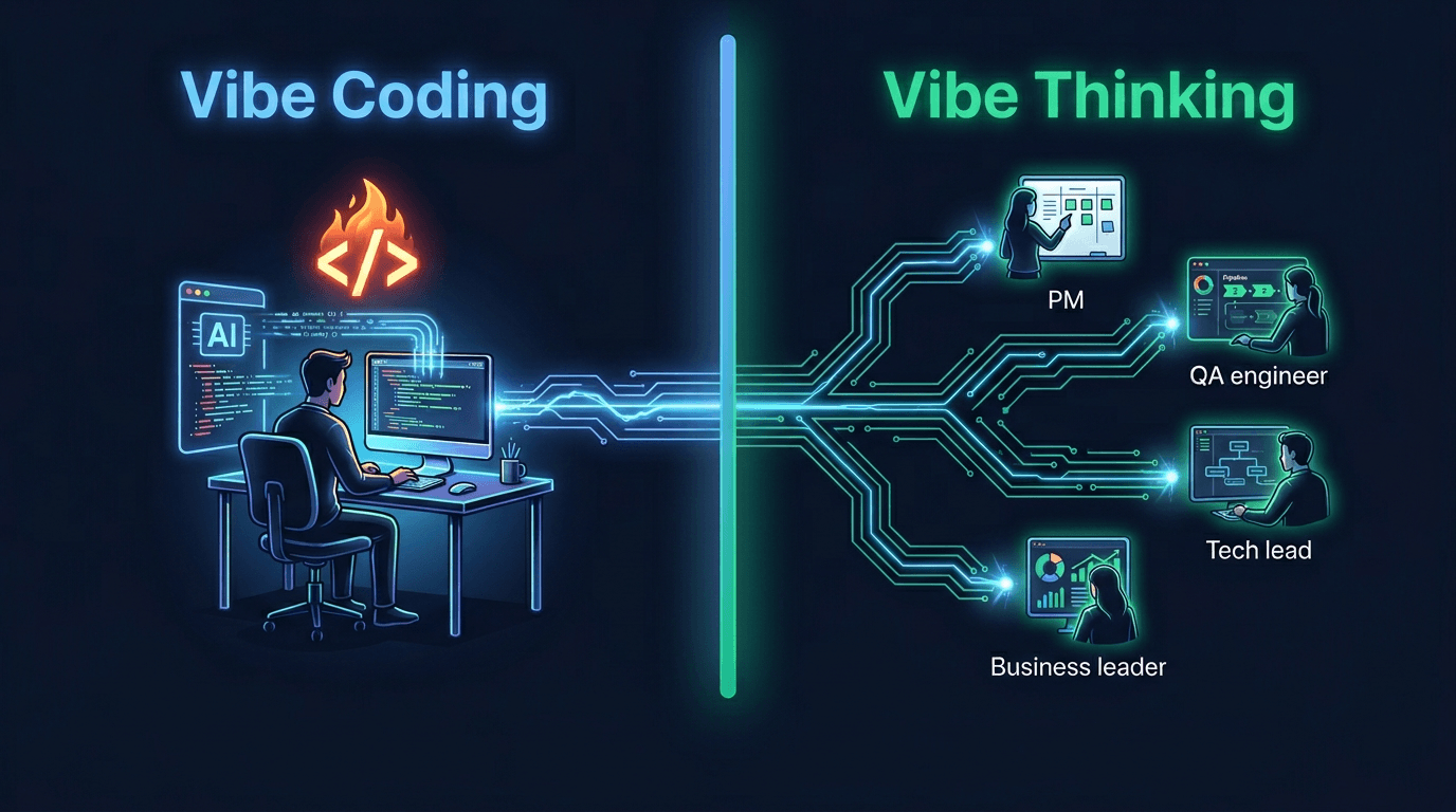 From Vibe Coding to Vibe Thinking - one practice changes the developer, the other changes the org